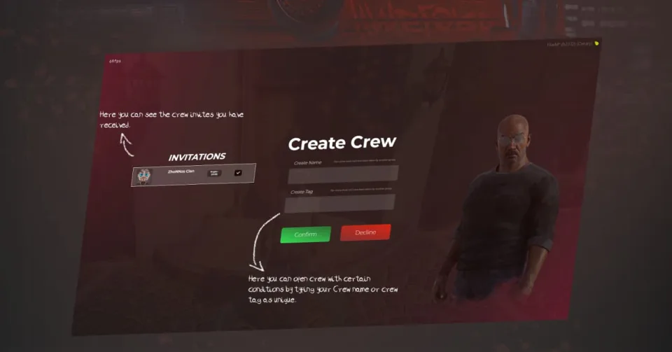 FiveM Crew System for qb-core, Ranks and Announcements - interface detail