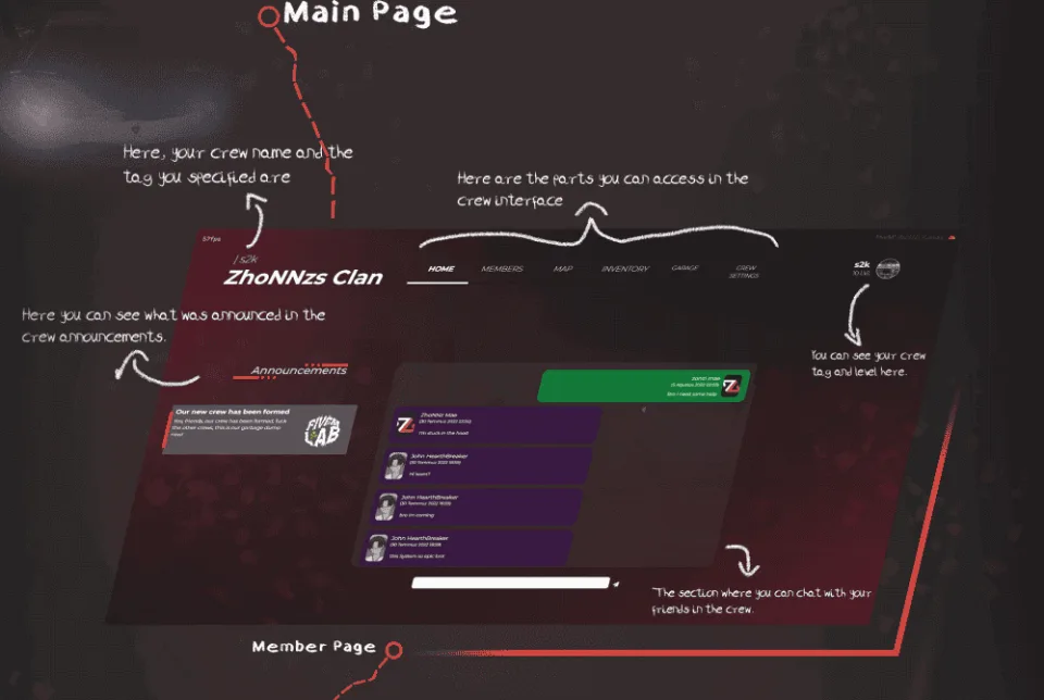 FiveM Crew System for qb-core, Ranks and Announcements - feature detail