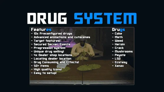 DRC Drugs V2 for QBCore, a Target Based Drug System