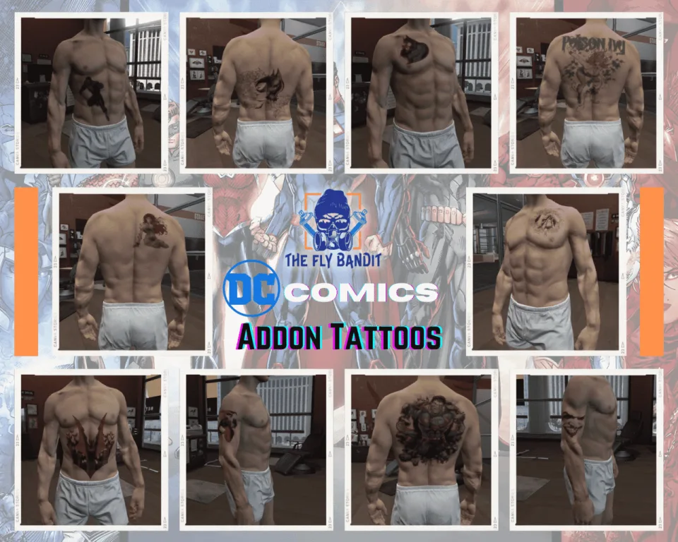 200 FiveM Addon Tattoos, DC, Star Wars, Pokemon, DragonBall - interface detail